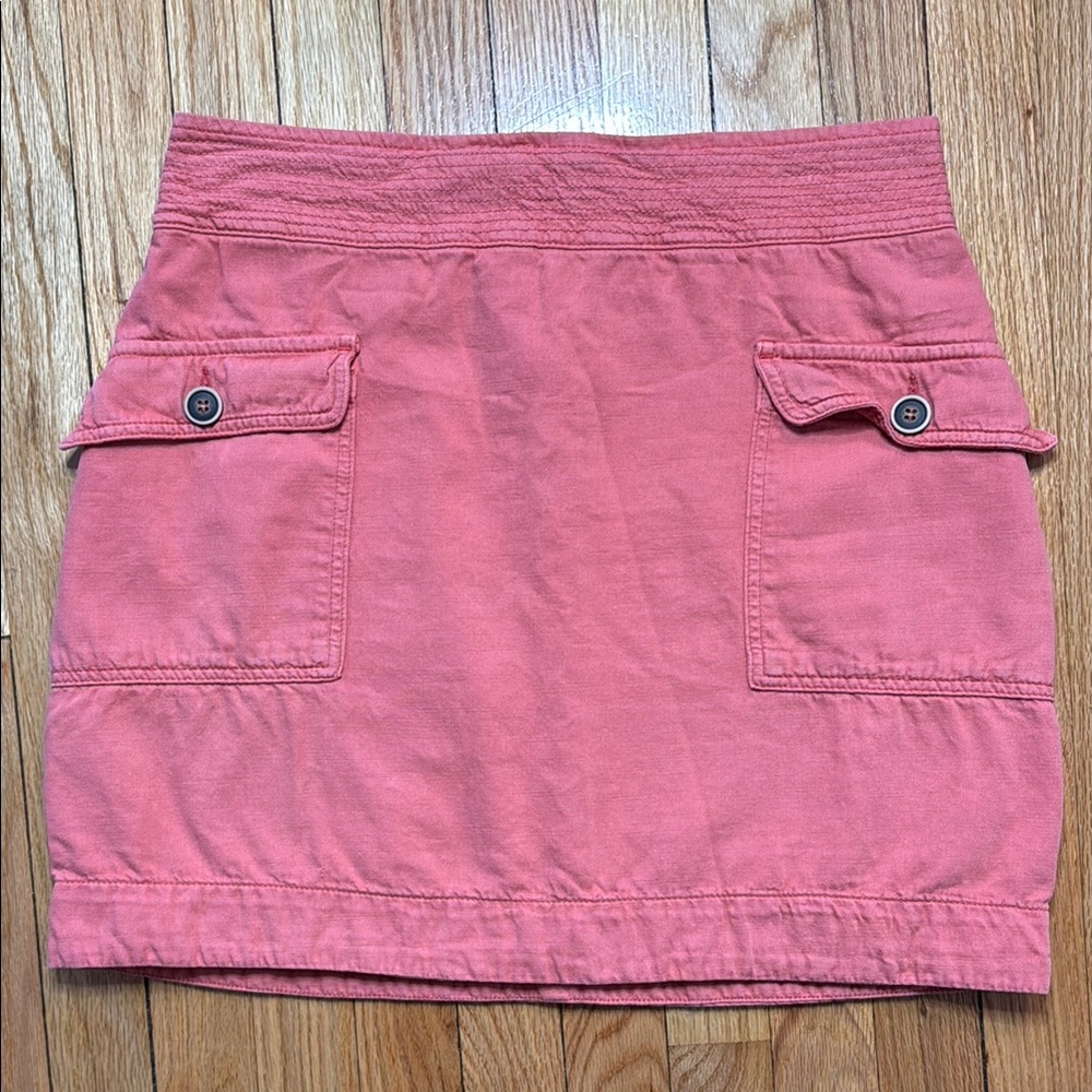 Anthropologie Skirt Salmon Pink Mini Pencil Skirt Casual Resort Wear Size 10